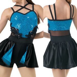 WEISSMAN Dance Costume blue jazz tutu sequin AIN'T NO OTHER MAN 10582 SA adult